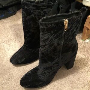 Black Velvet Booties